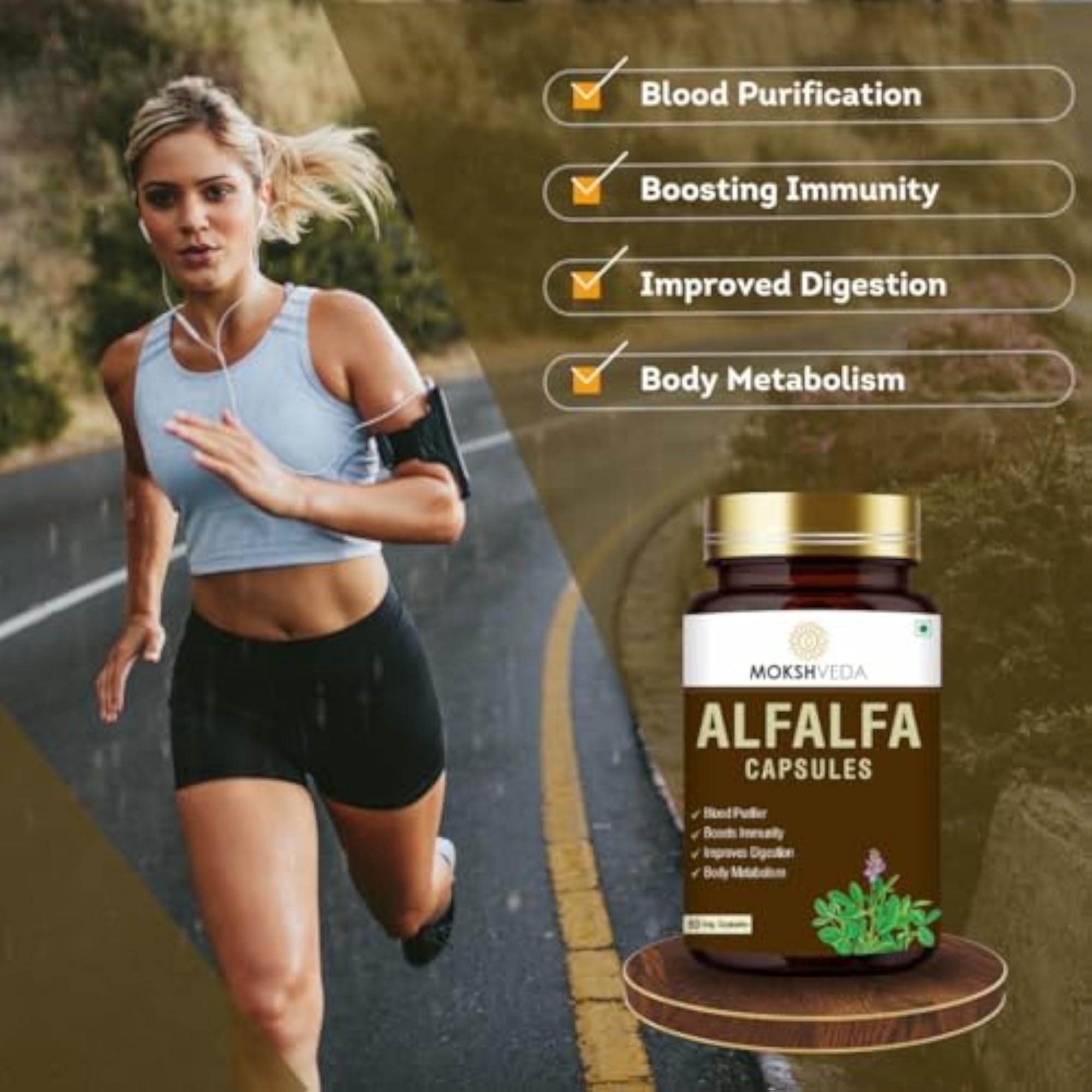 MOKSHVEDA Alfalfa Capsule Bone and Joint Support